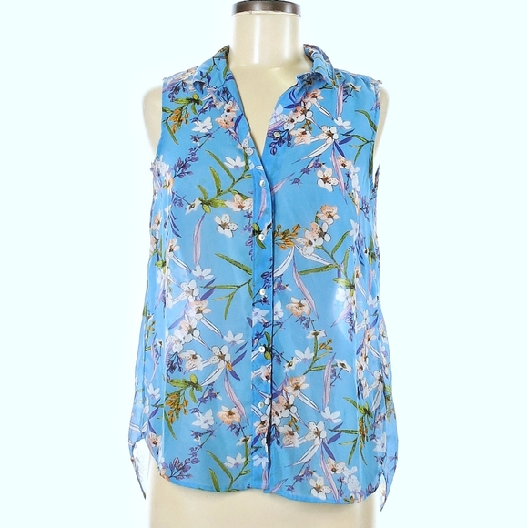 ✨2/ $12✨ - Floral Button-Down Hi-low Blouse - Picture 2 of 6